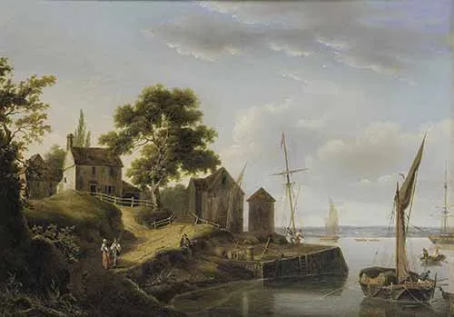 John Thomas Serres - A Riverside Hamlet