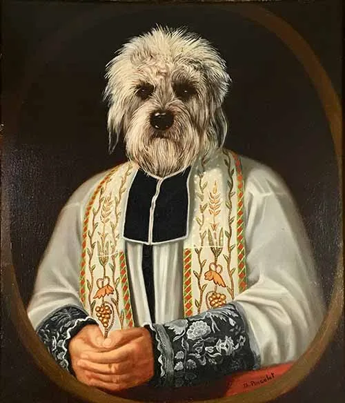 Terrier in Clerics Robe