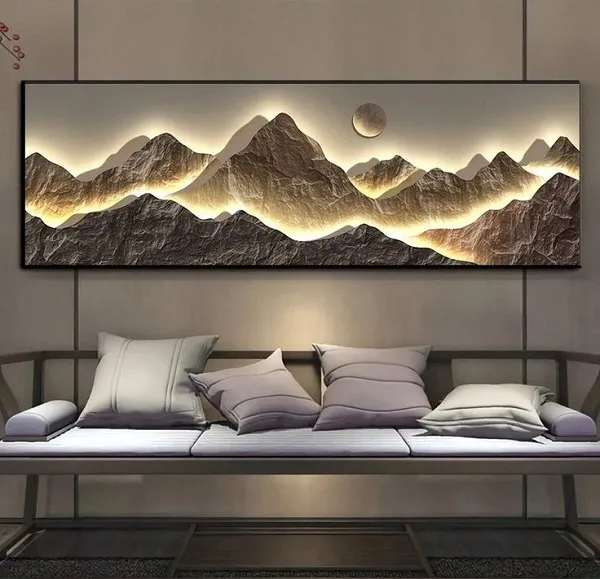 Tranh 3D tráng gương đồi núi
