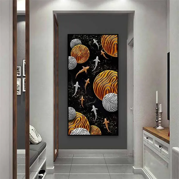 Tranh cửu ngư đồ quần tụ, tinh hoa của may mắn và tài lộc