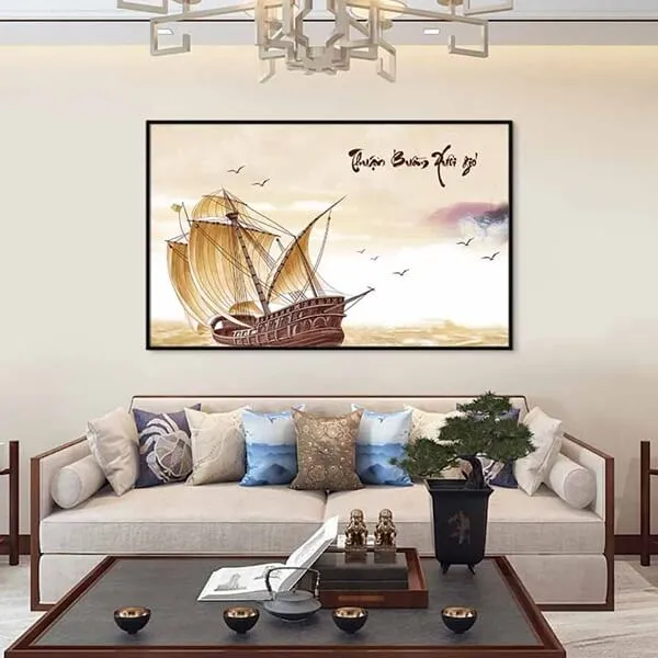 Mẫu tranh thuận buồm xuôi gió cho người mệnh Thủy