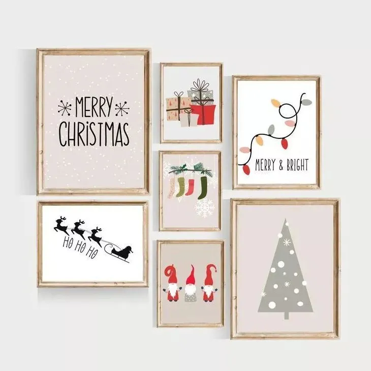 Tranh canvas treo tường quán cafe chủ đề Noel
