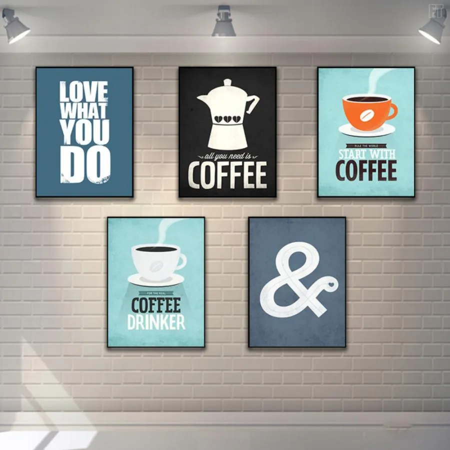 Tranh canvas trang trí quán cafe phong cách tối giản