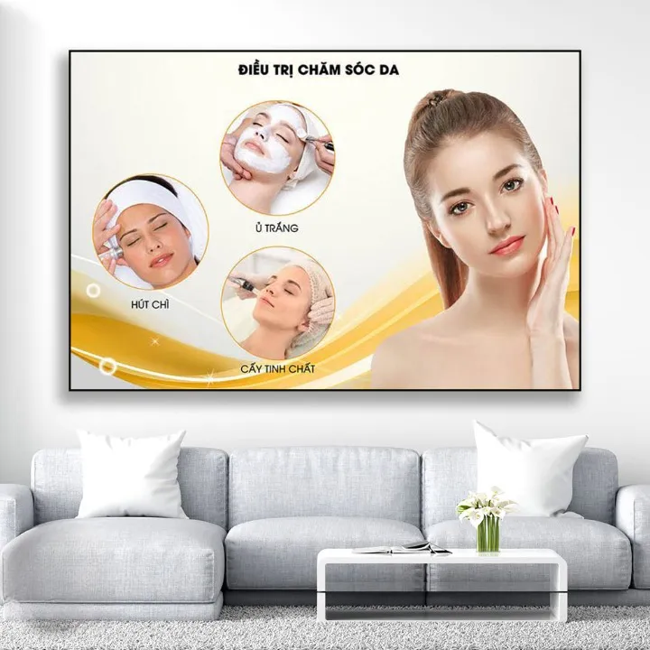 Tranh spa điều trị chăm sóc da mặt
