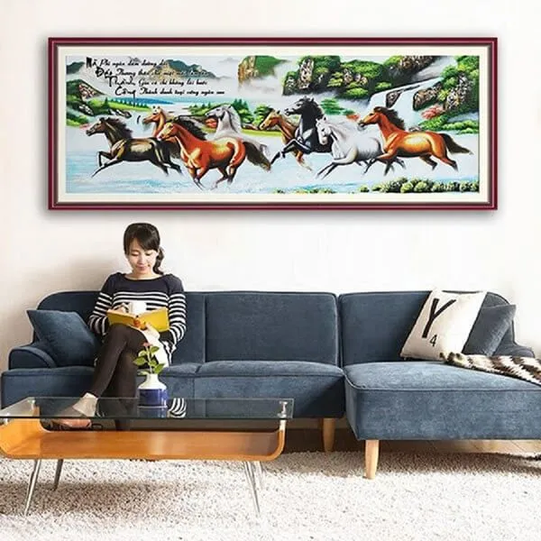 Tranh phong thủy treo tường mã đáo thành công