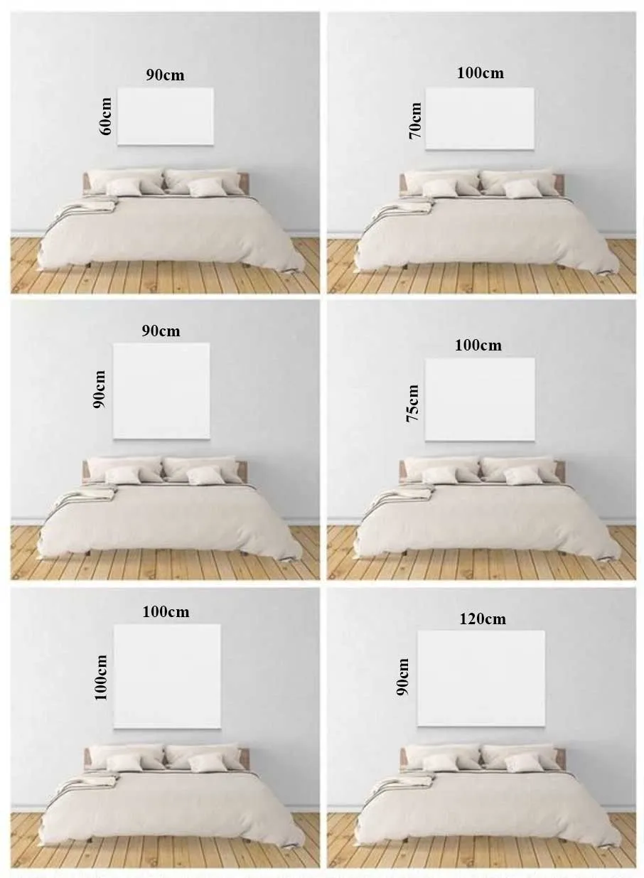 Giải pháp treo tranh phòng ngủ cho giướng 1.5m