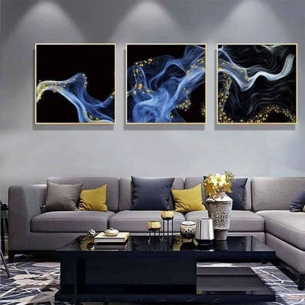 Tranh canvas Scandinavian làn khói trừu tượng