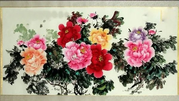 Tranh hoa mẫu đơn 8 bông thích hợp cho gia chủ tuổi Tuất